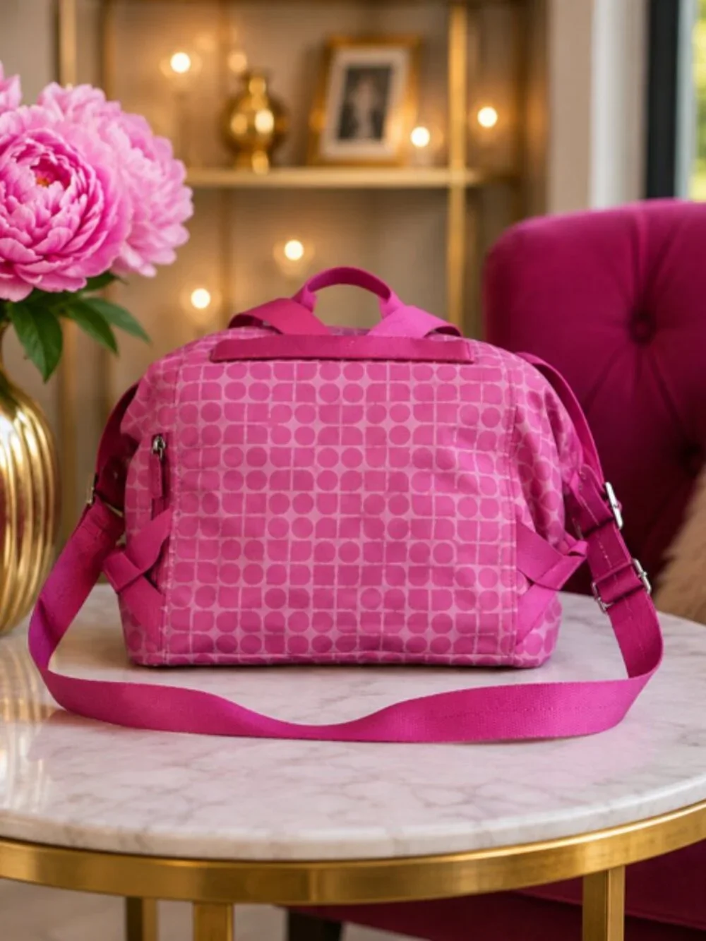Kate Spade Pink & Red Polka Dot Backpack